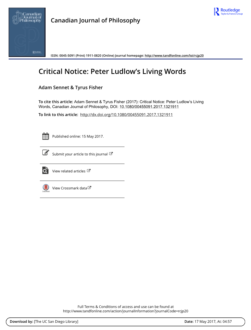 Critical Notice: Peter Ludlow's Living Words