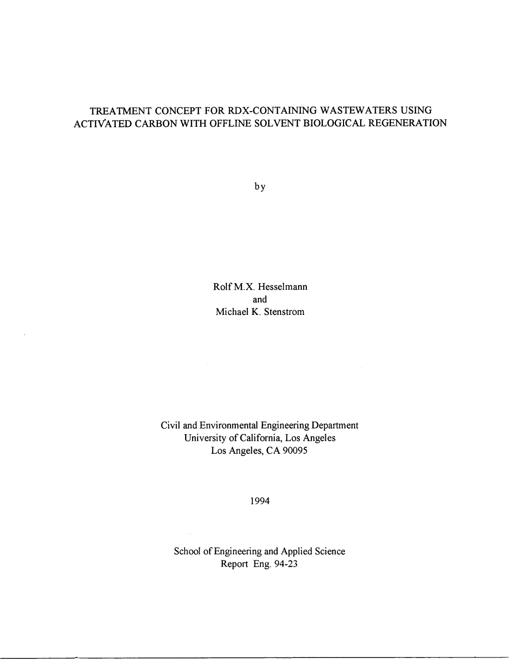 Treatment Concept for Rdx-Containing Wastewaters Using Activated Carbon with Offline Solvent Biological Regeneration