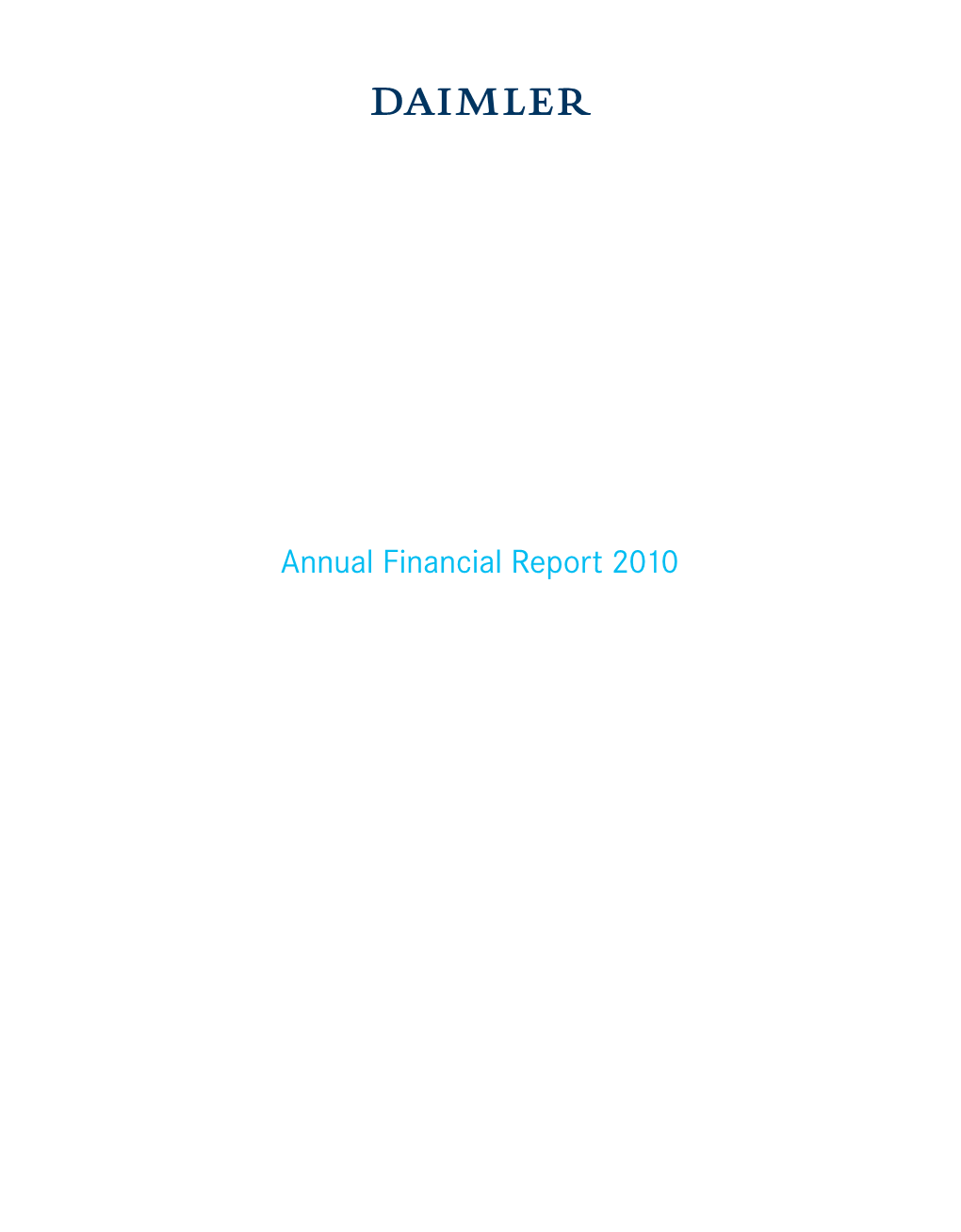 Daimler Annual Financial Report 2010