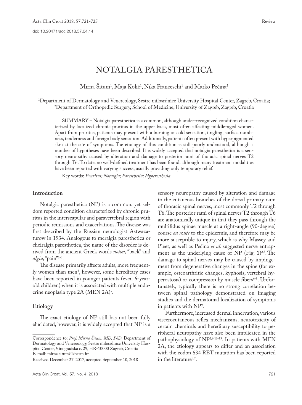 Notalgia Paresthetica