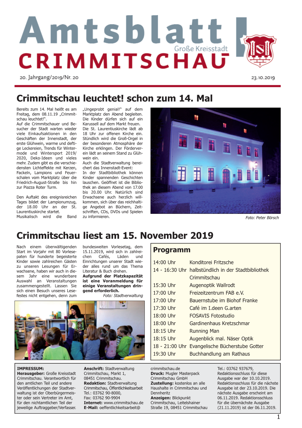 Crimmitschau Liest Am 15. November 2019