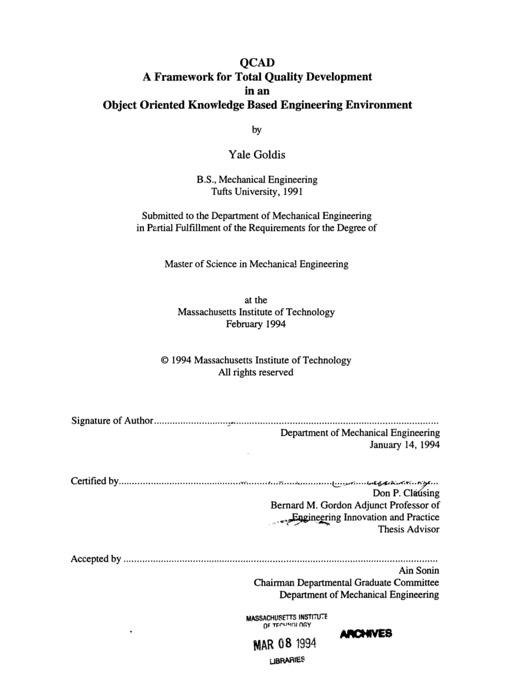 A Framework for Total Quality Development in an Object Oriented Knowledge Based Engineering Environment