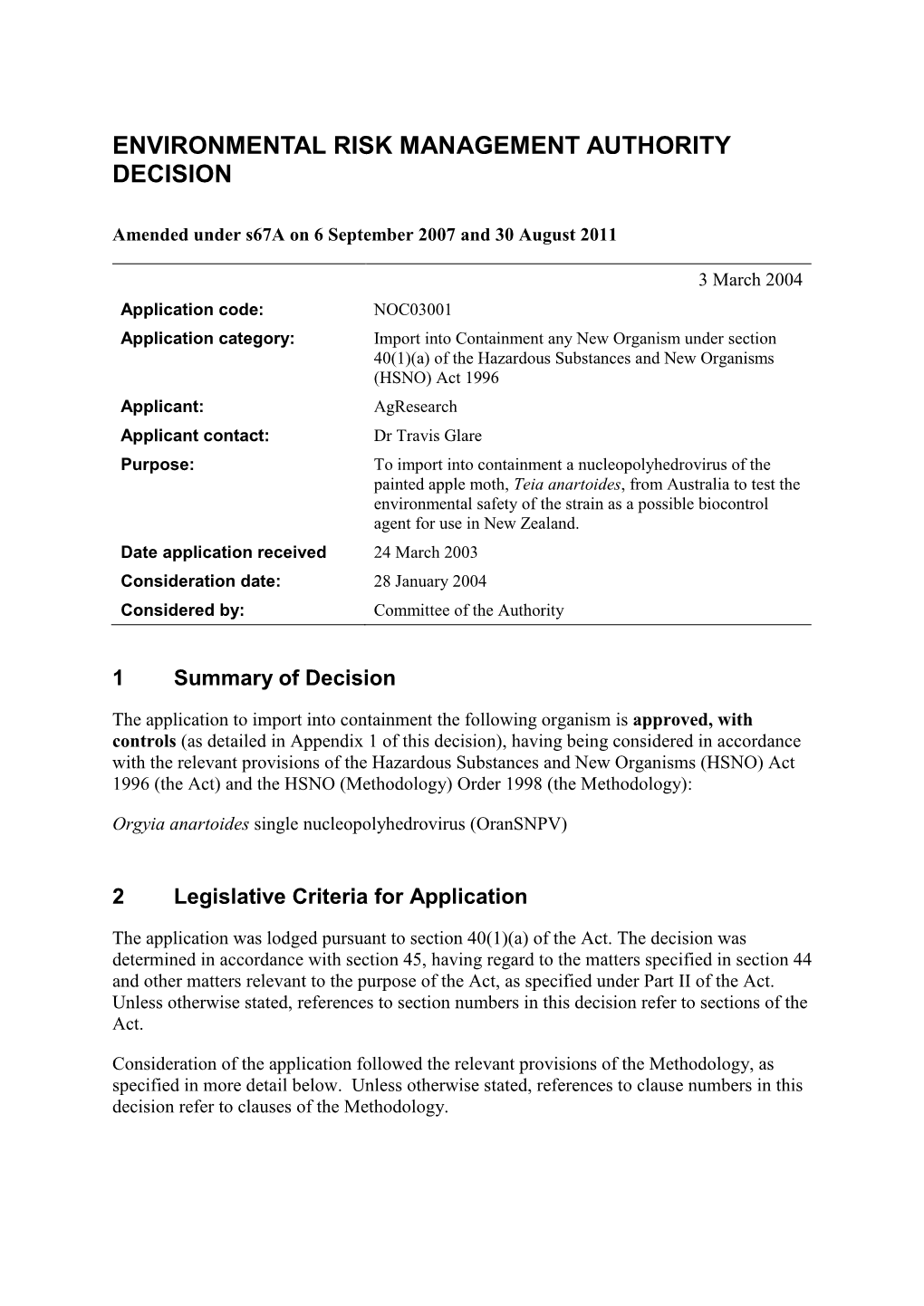 NOC03001 NOC03001 Decision S67a July 2011.Pdf