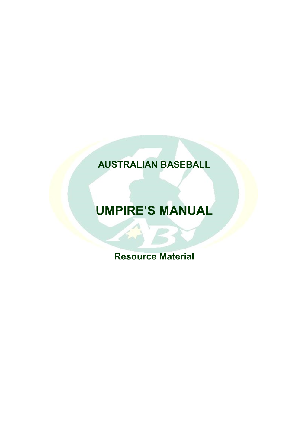 Umpire's Manual