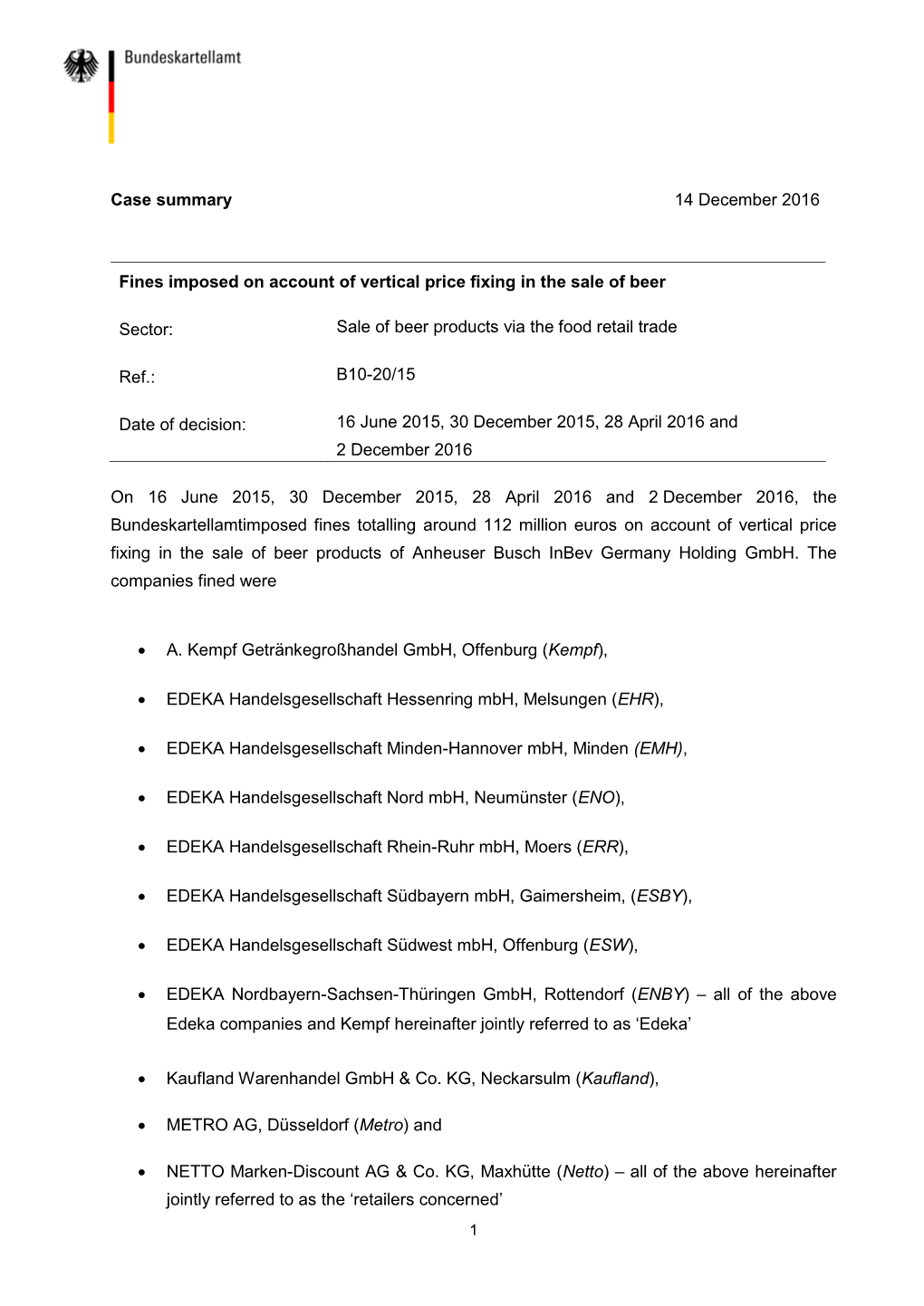 Anheuser Busch Inbev Germany Holding Gmbh