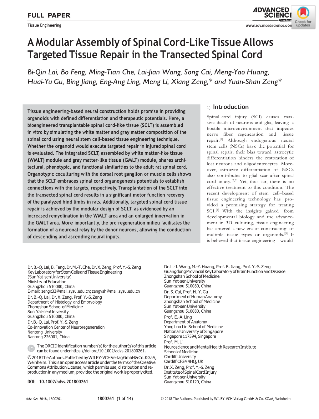 Amodularassemblyofspinalcord–Liketissueallows Targeted Tissue