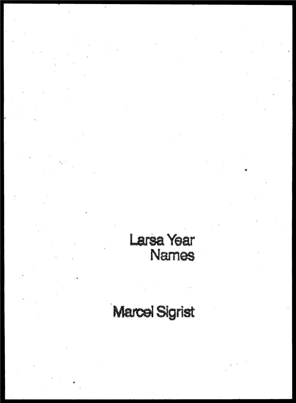 Larsa Year Names