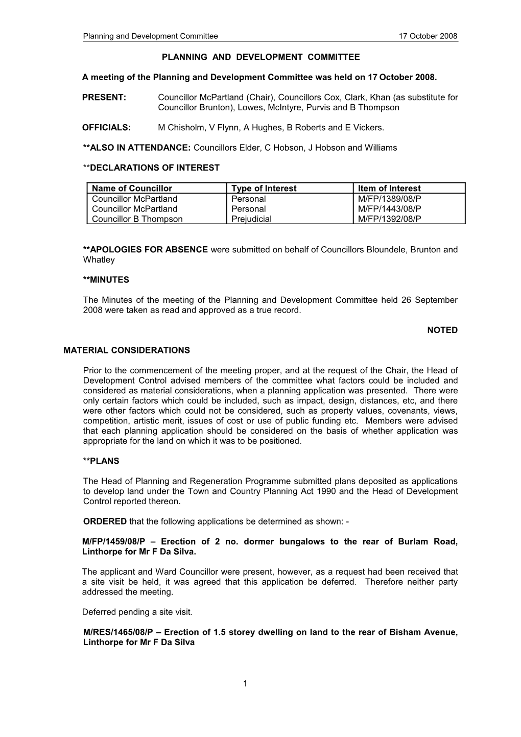 Planning and Development Committee s1