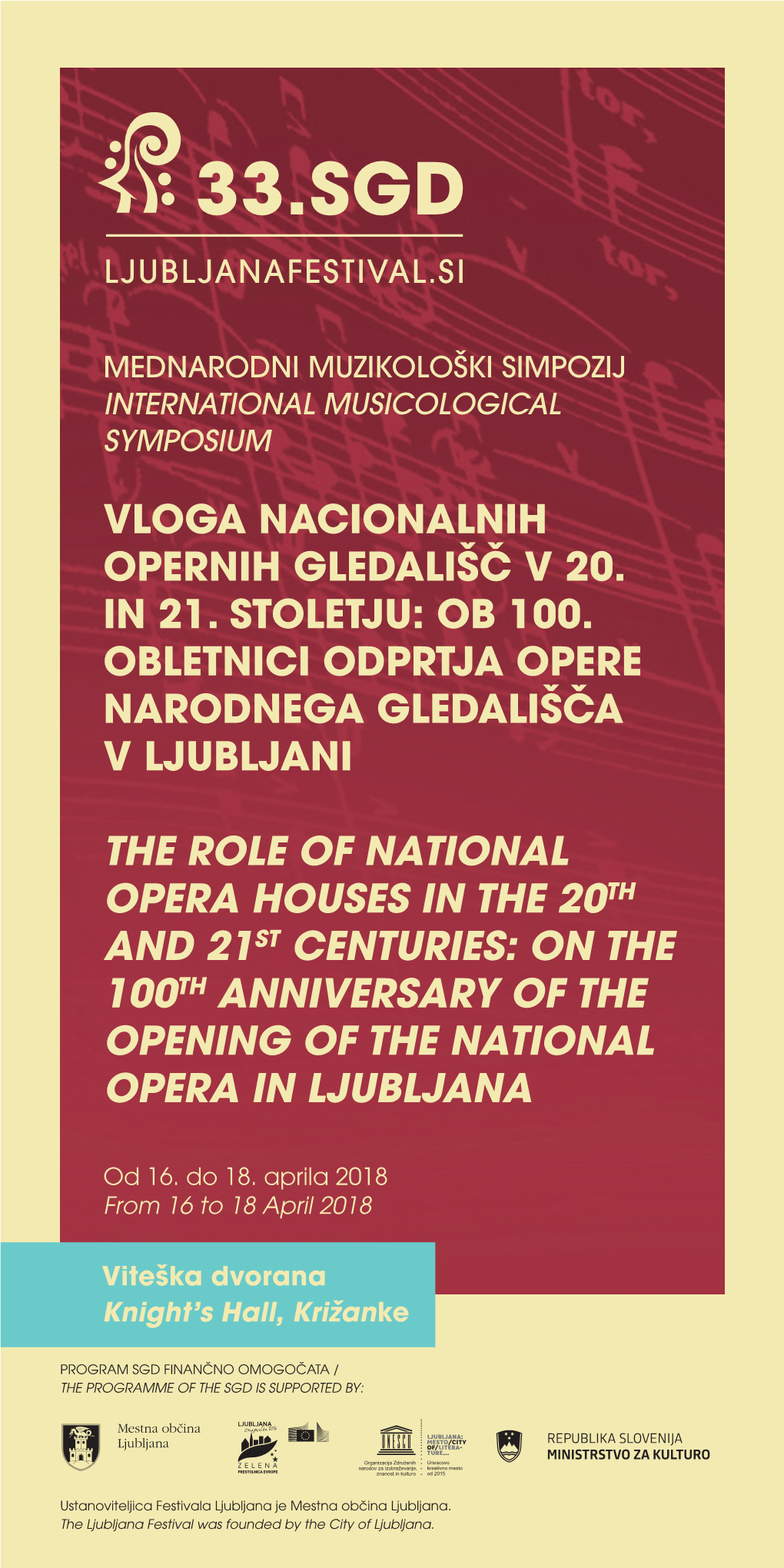 Ob 100. Obletnici Odprtja Opere Narodnega Gledališča V Ljubljani