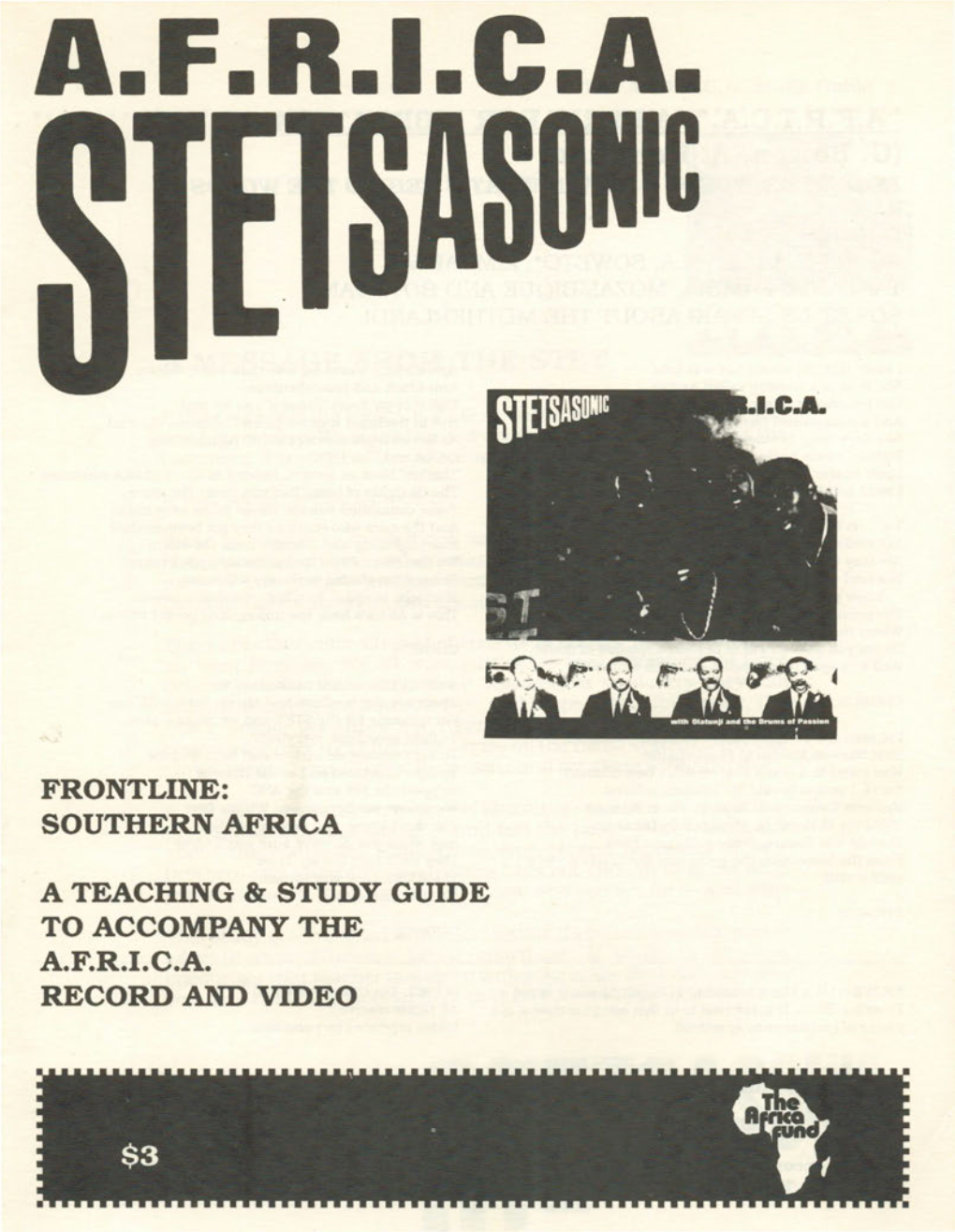 Southern Africa a Teaching & Study Guide to Accompany the Africa Record and Video
