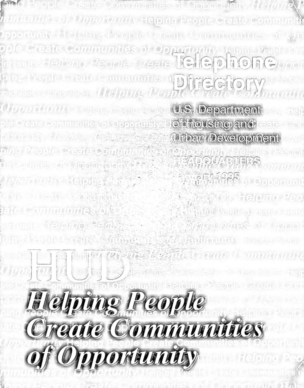 HUD Telephone Directory Headquarters 1995
