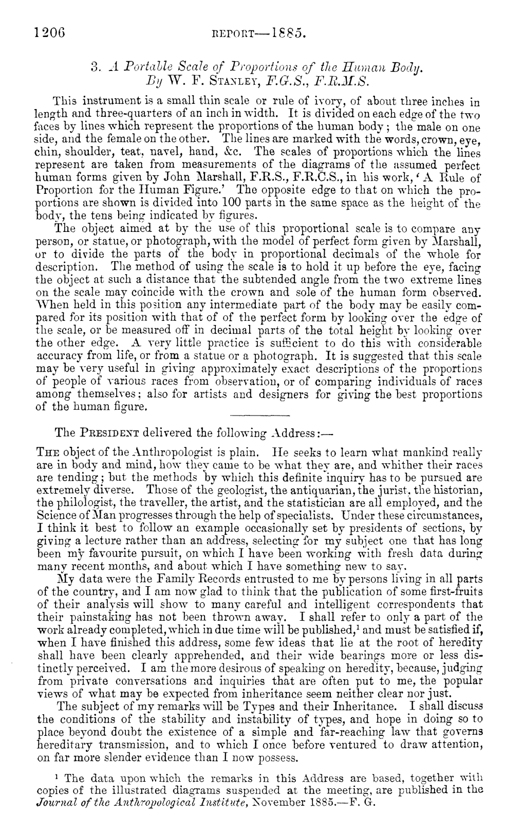 3. M Portable Scale of Proportions of the Human Body. by W. F. Stanley