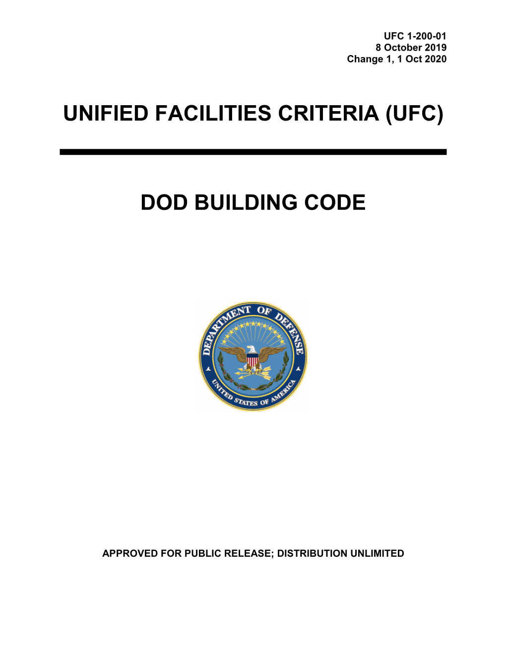 UFC 1-200-01 Dod Billing Code, with Change 1