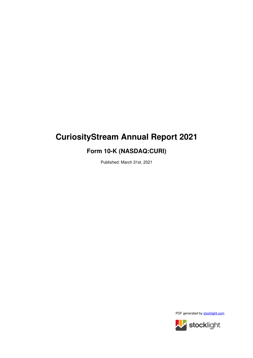 Curiositystream Annual Report 2021