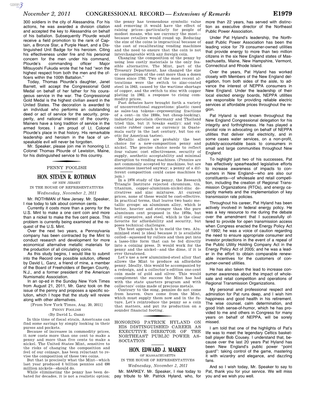 CONGRESSIONAL RECORD— Extensions of Remarks E1979 HON