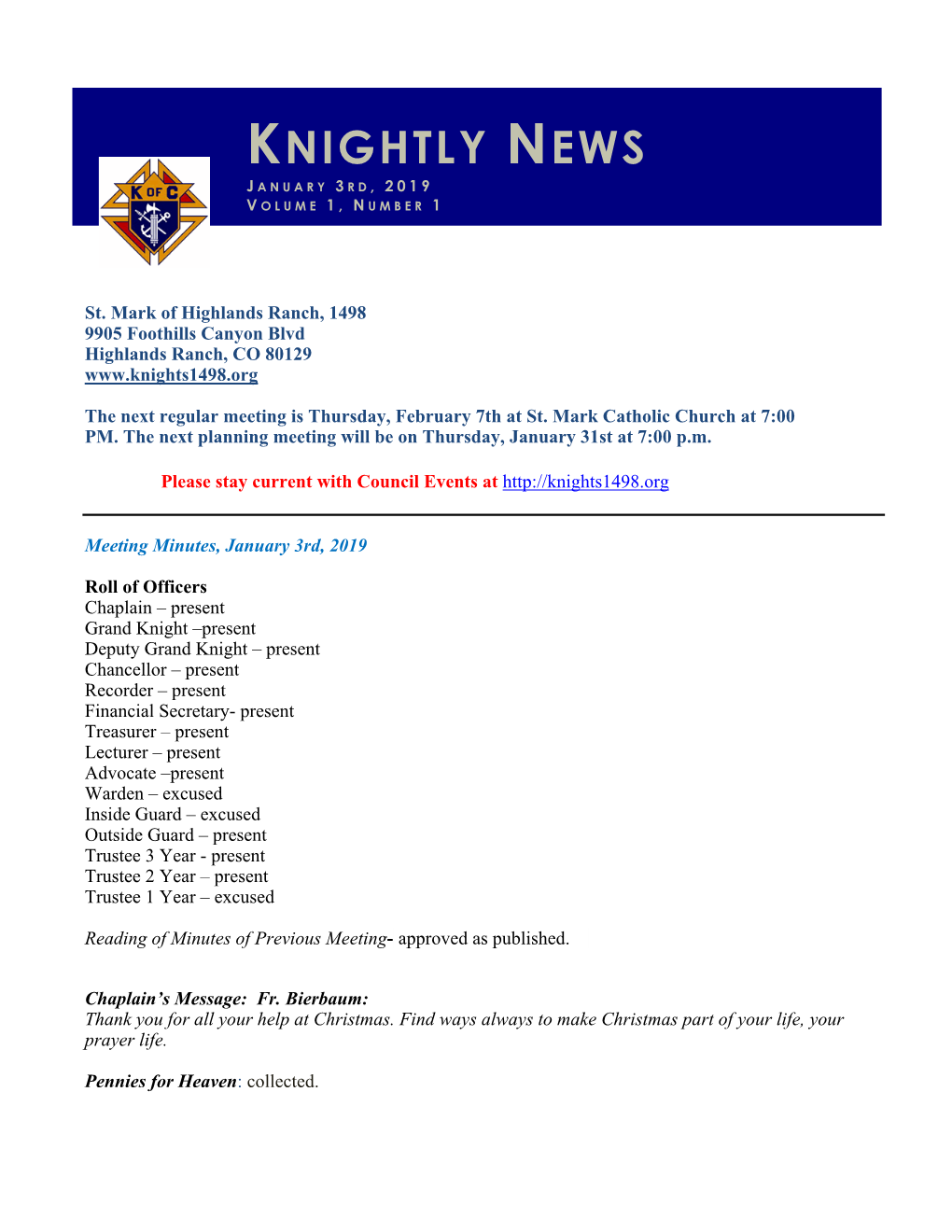 Knightly News