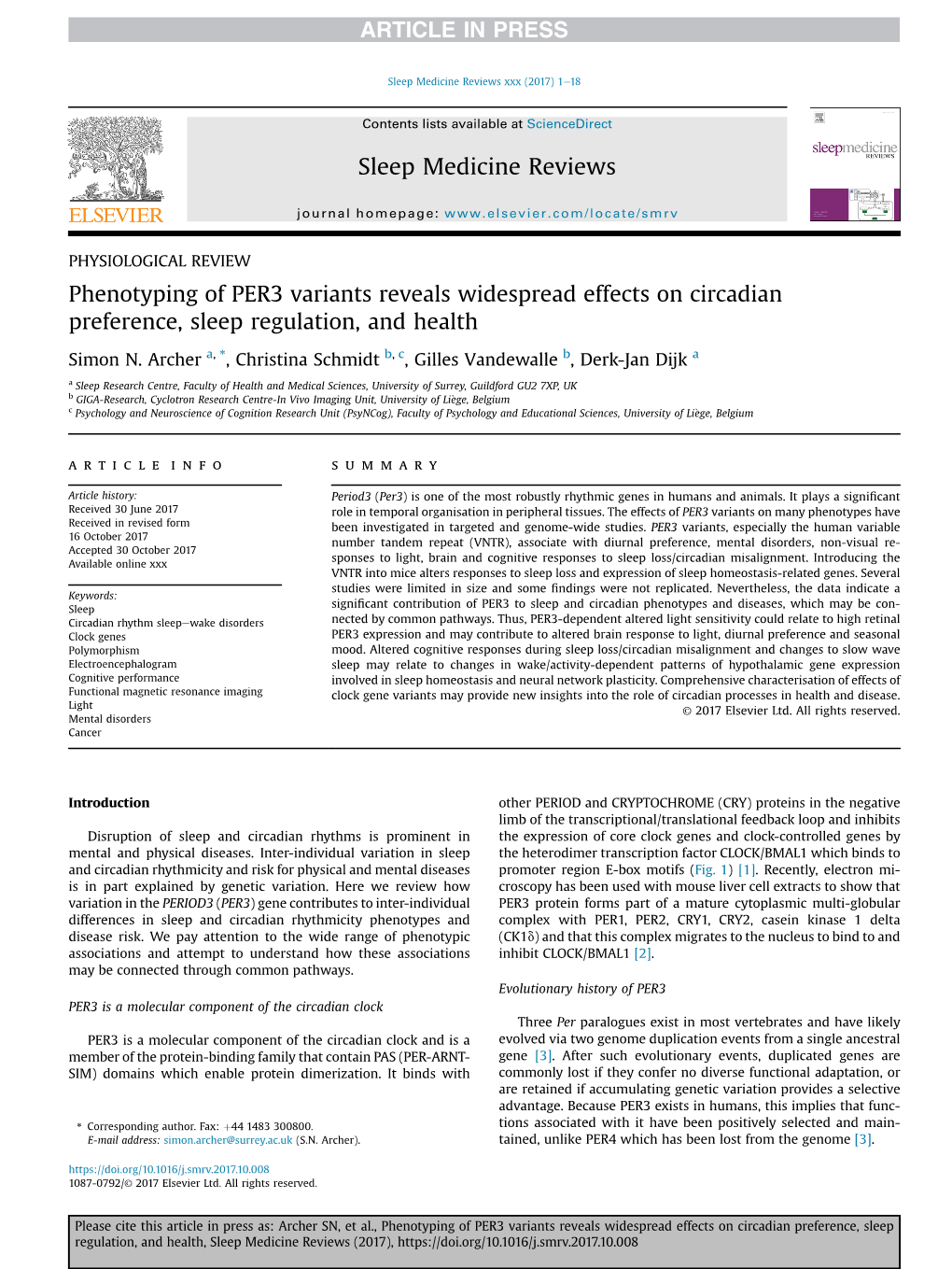 Phenotyping of PER3 Variants Reveals Widespread Effects on Circadian Preference, Sleep Regulation, and Health