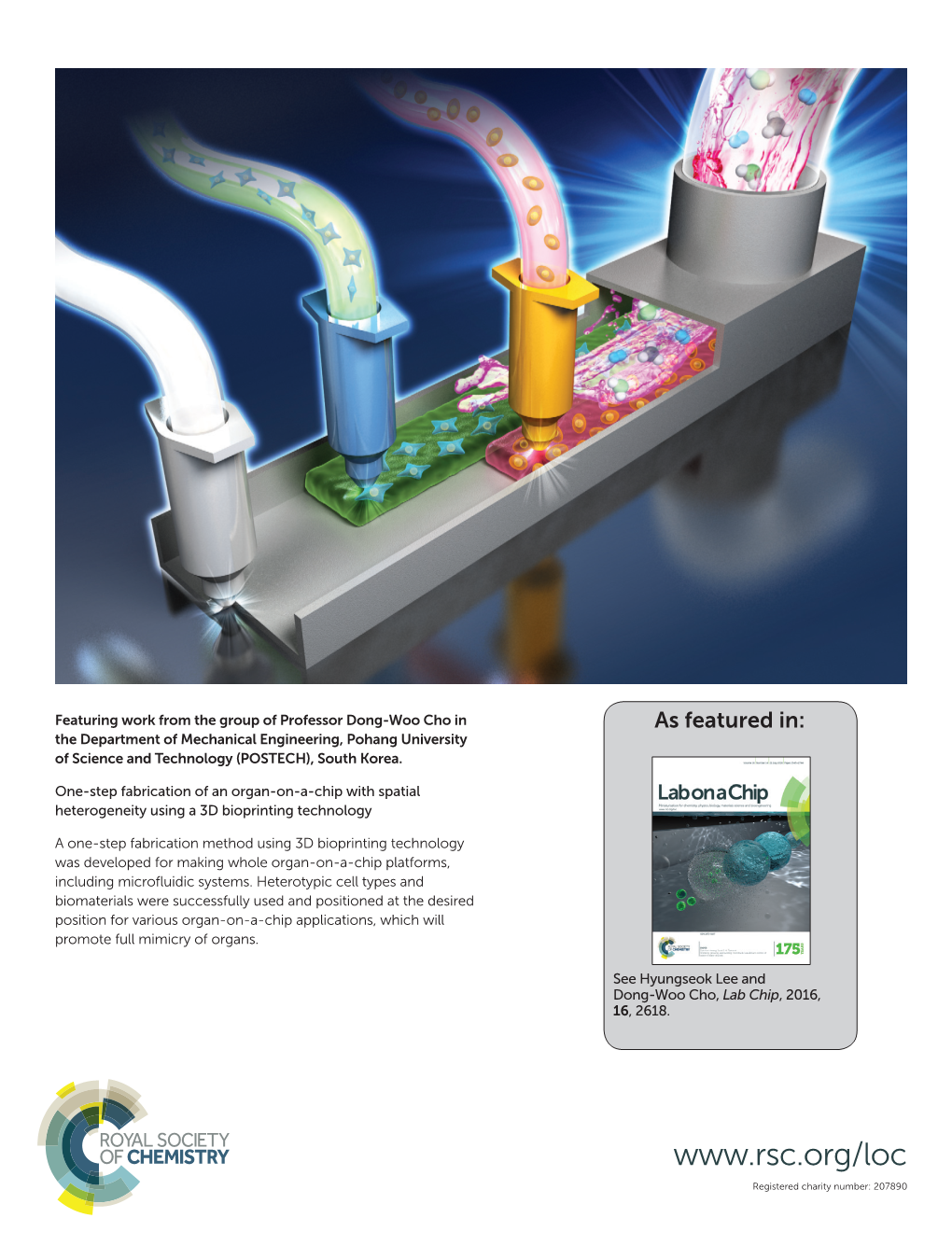 One-Step Fabrication of an Organ-On-A-Chip with Spatial Heterogeneity Using a 3D Bioprinting Technology