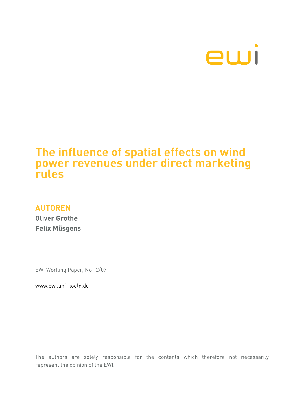 The Influence of Spatial Effects on Wind Power Revenues