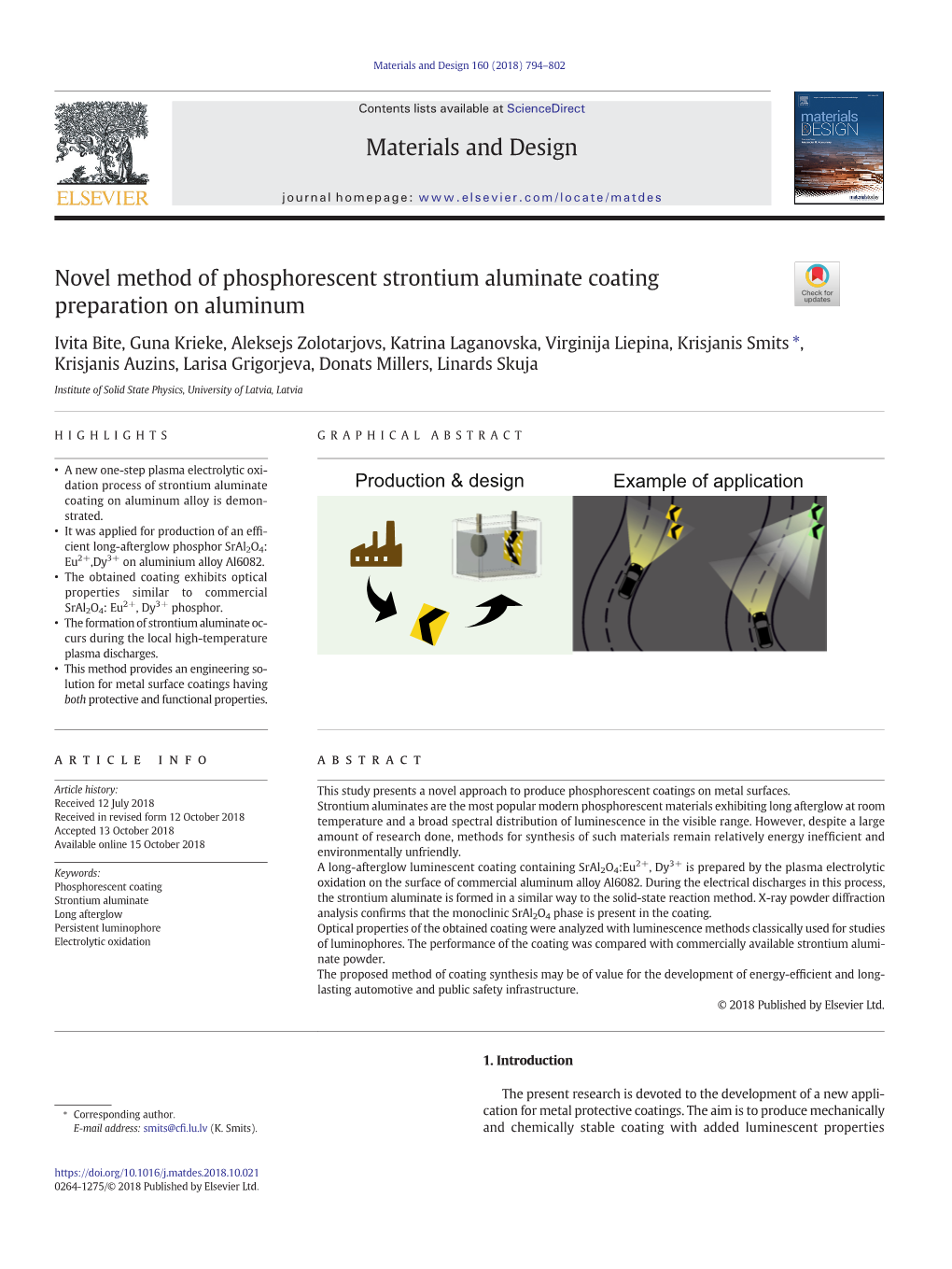 Novel Method of Phosphorescent Strontium Aluminate Coating Preparation on Aluminum