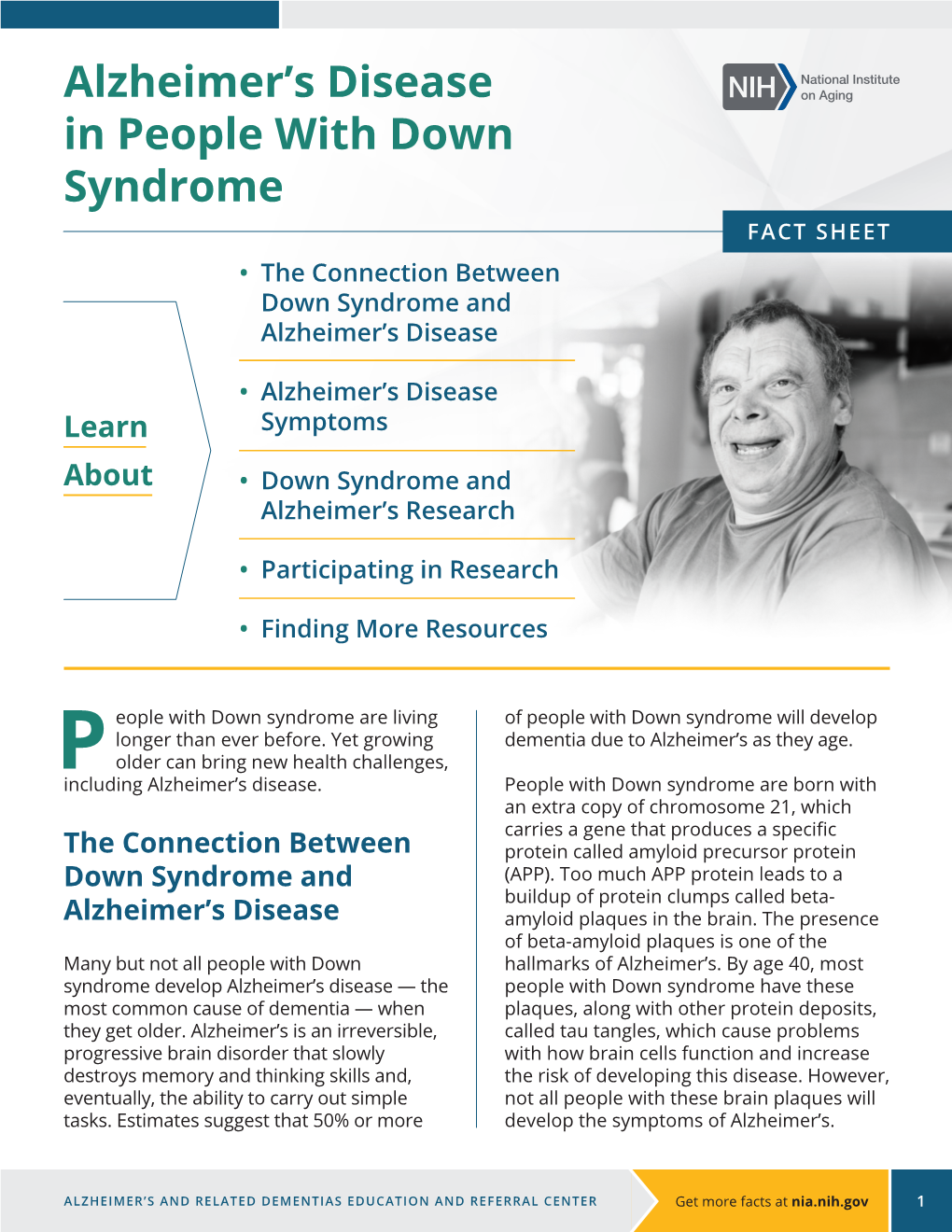 Alzheimer's Disease in People with Down Syndrome