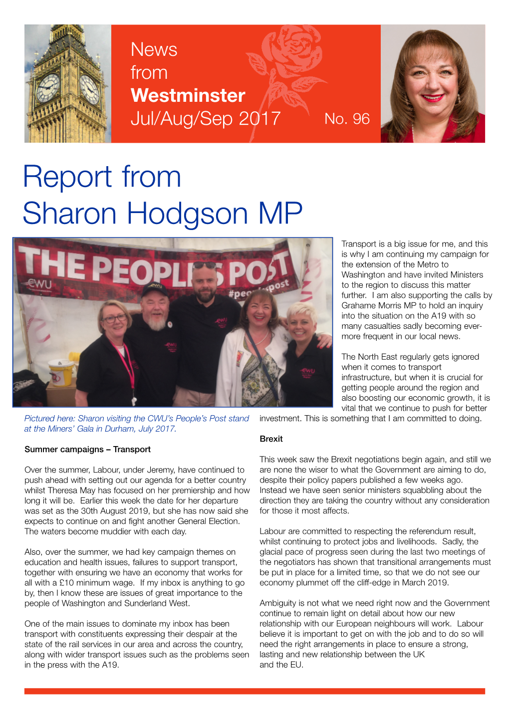 Report from Sharon Hodgson MP