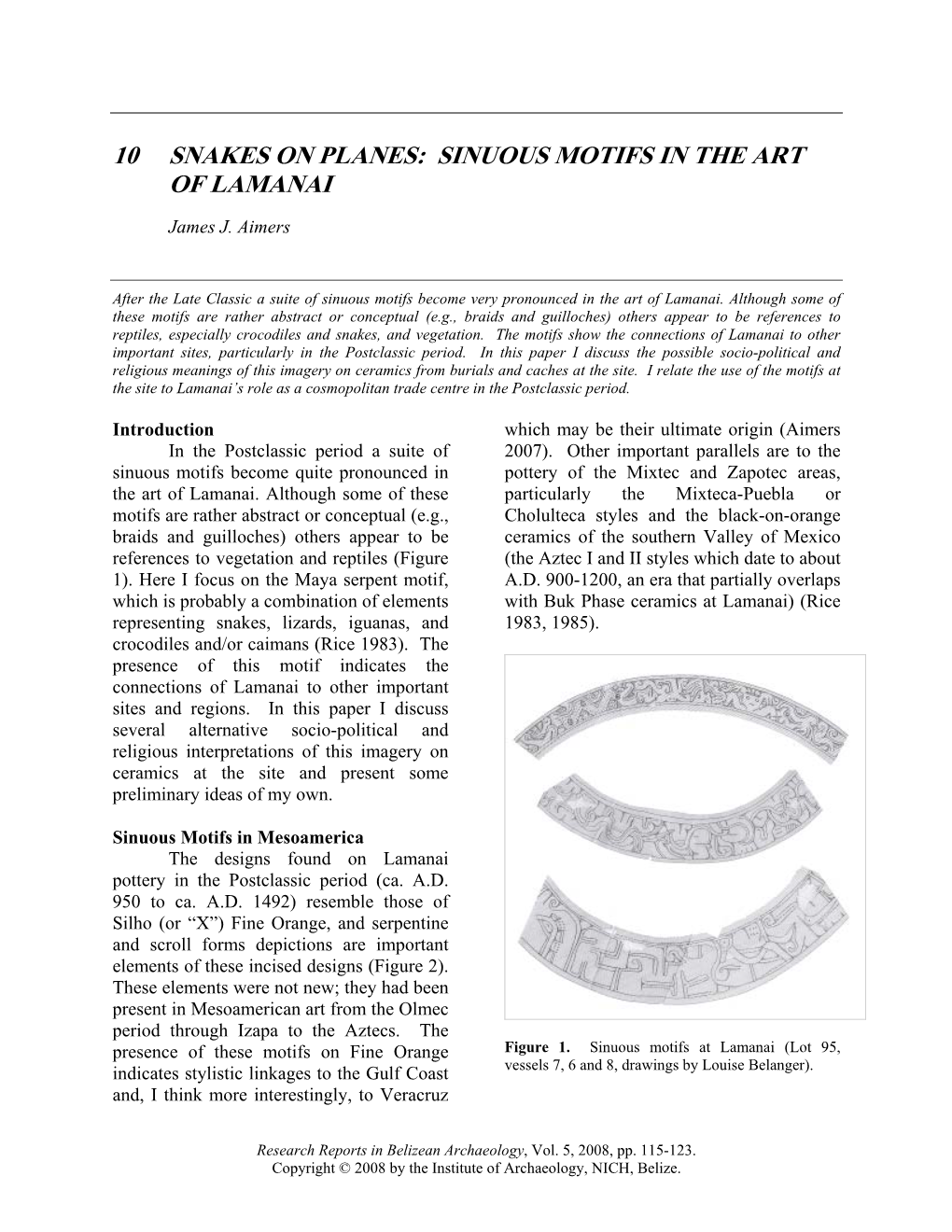 Sinuous Motifs in the Art of Lamanai