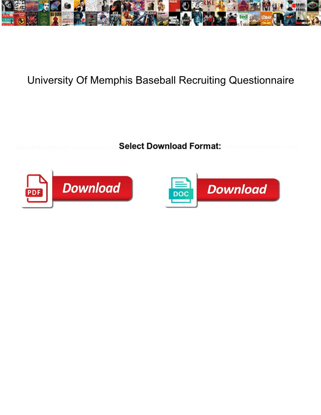 University of Memphis Baseball Recruiting Questionnaire