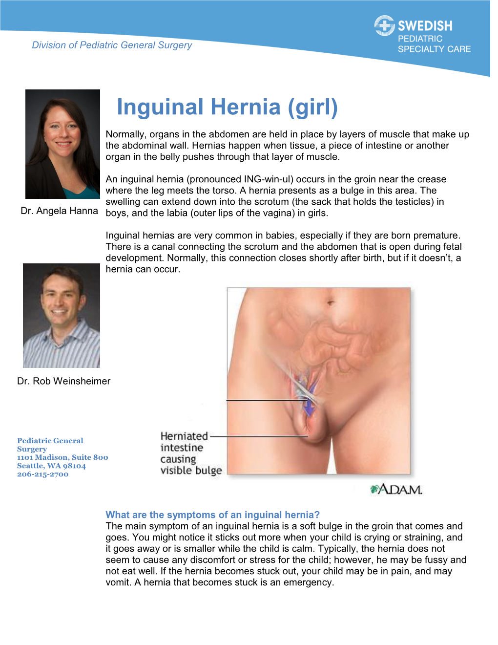 Inguinal Hernia (Girl)