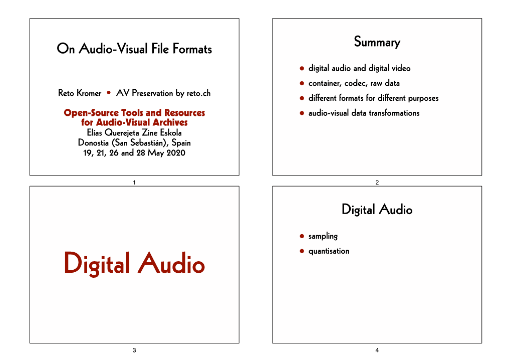 On Audio-Visual File Formats