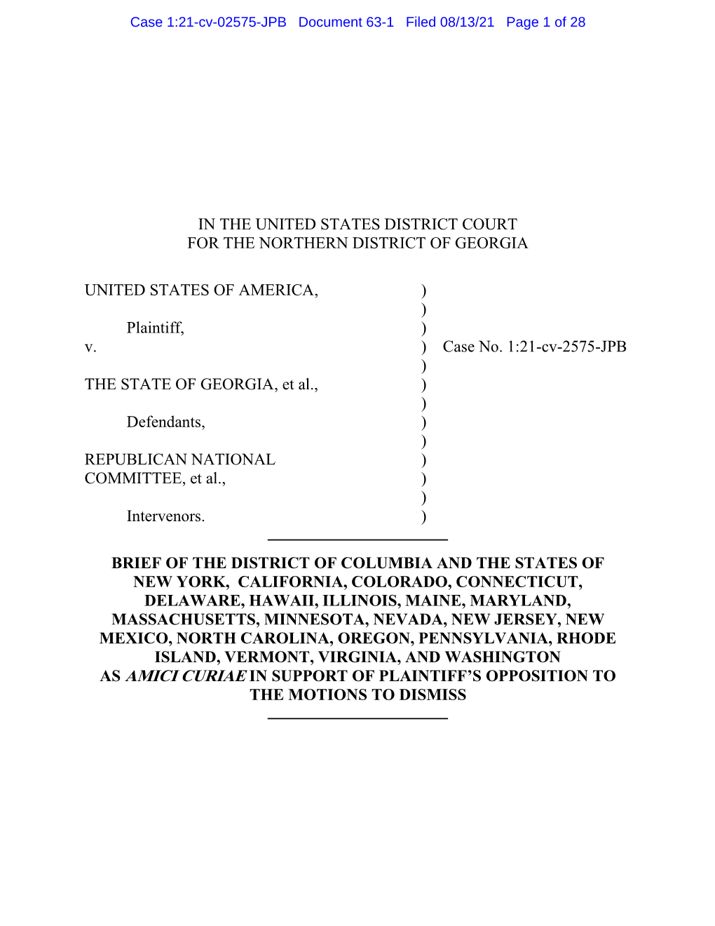 Amicus Brief Explains, States Have a “Valid Interest in Protecting ‘The Integrity and Reliability of the Electoral Process,’”