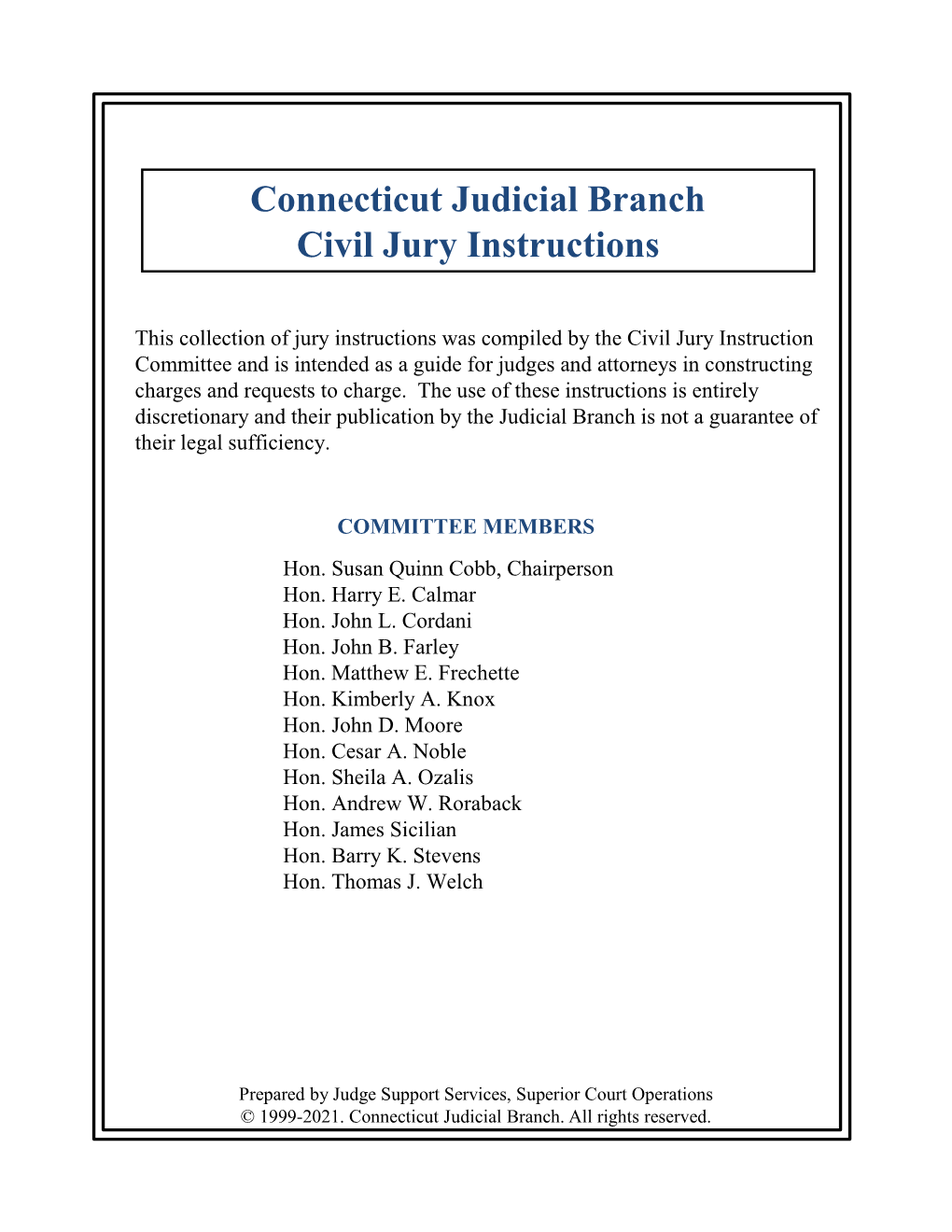 Connecticut Judicial Branch Civil Jury Instructions