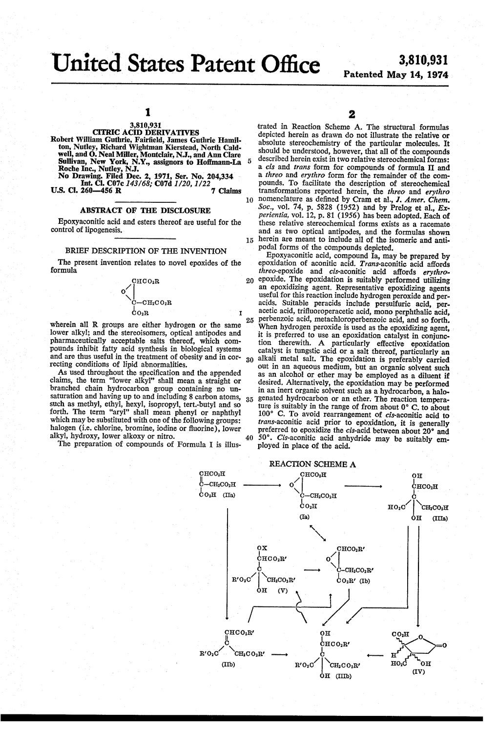 United States Patent Office Patented May 14, 1974