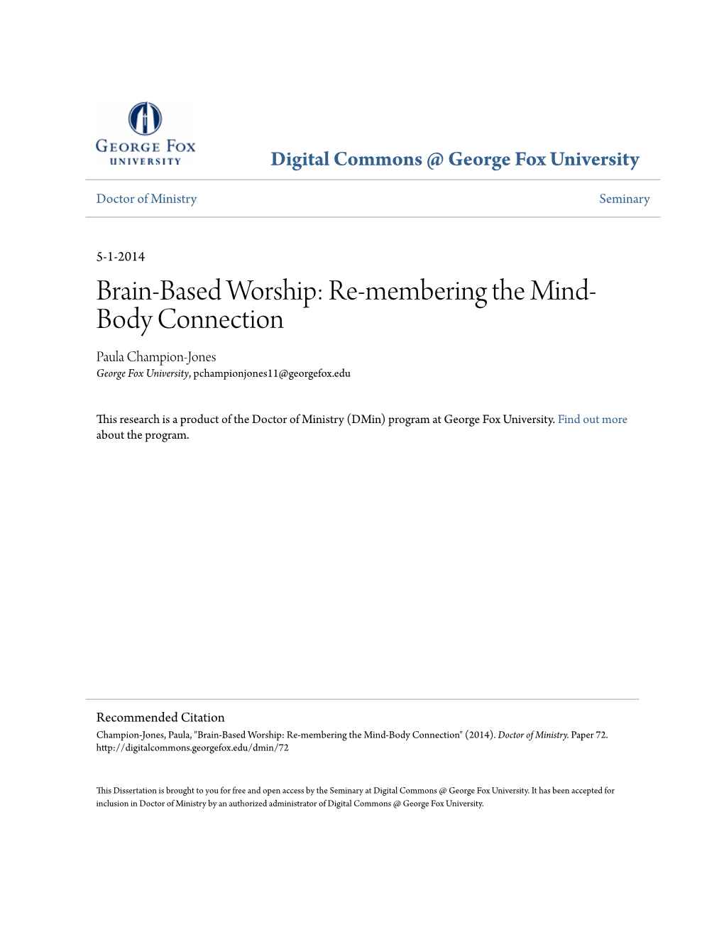 Brain-Based Worship: Re-Membering the Mind-Body Connection