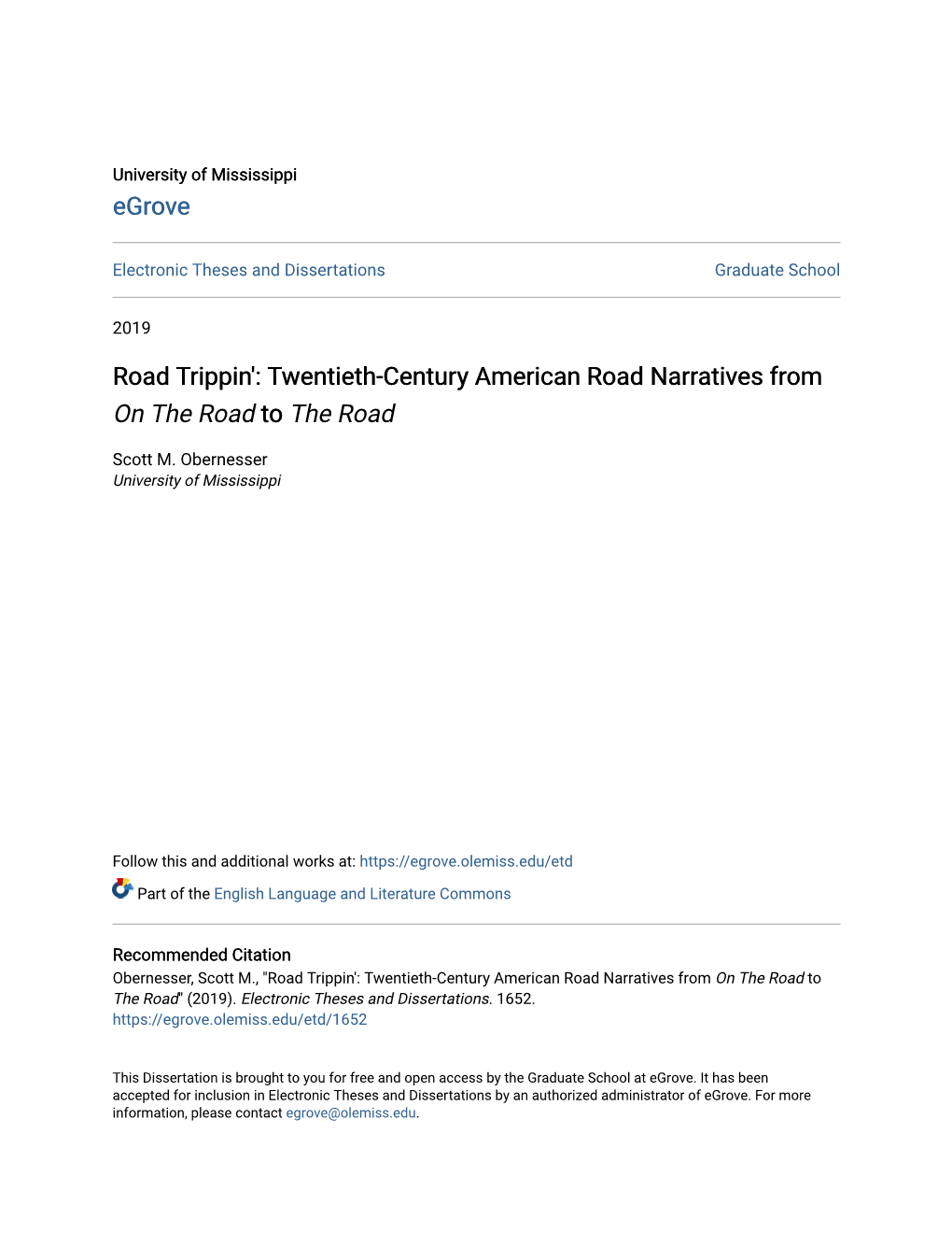 Twentieth-Century American Road Narratives from <Em>