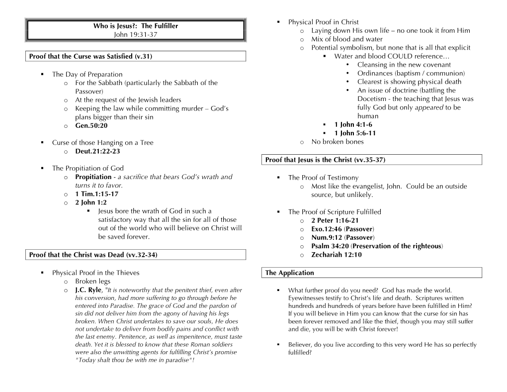 John 19.31-37 Outline