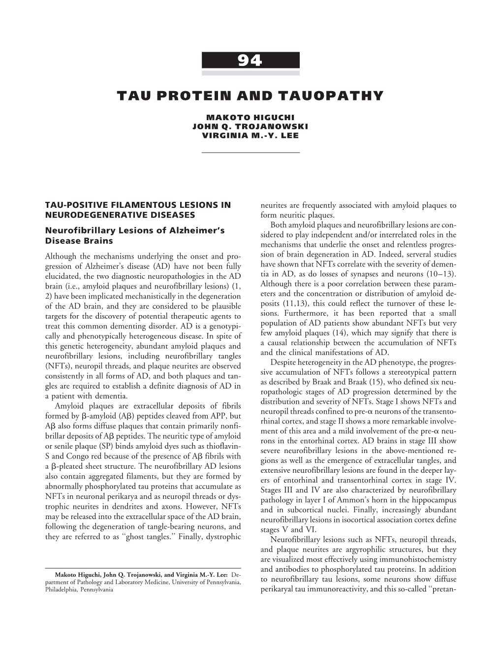 Tau Protein and Tauopathy (PDF)