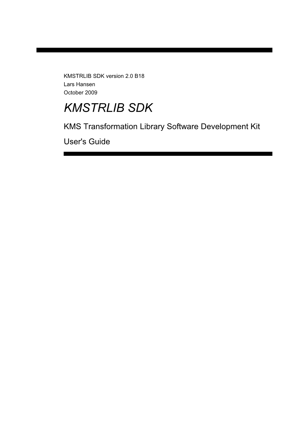 KMSTRLIB SDK User Guide