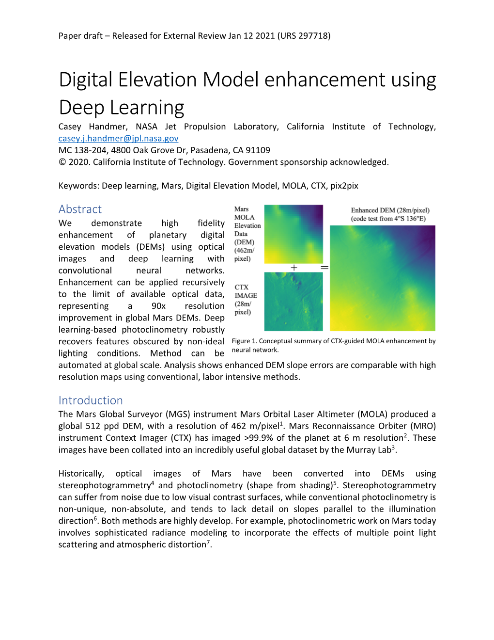 Digital Elevation Model Enhancement Using Deep Learning