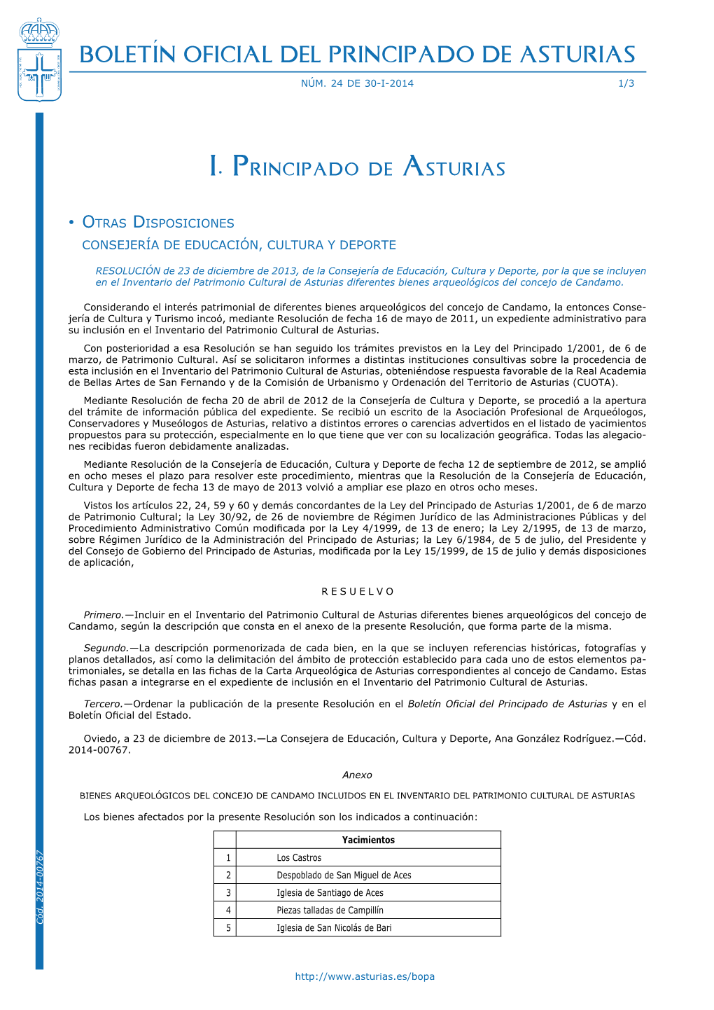 Boletín Oficial Del Principado De Asturias