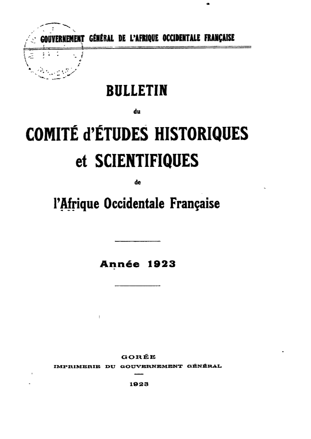 Comitéd'études HISTORIQUES Et SCIENTIFIQUES