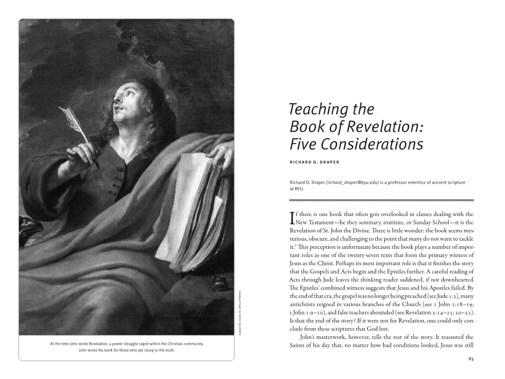 Teaching the Book of Revelation: Five Considerations