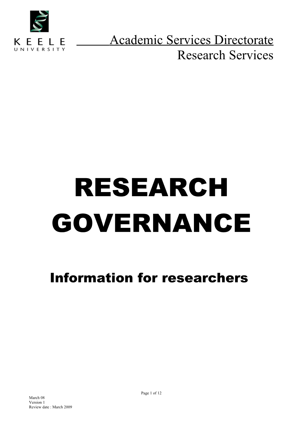 What Is Research Governance?