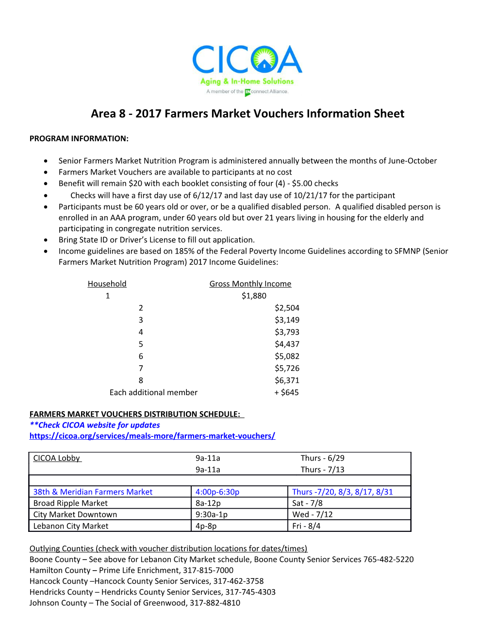 Area 8 - 2017 Farmers Market Vouchers Information Sheet s1