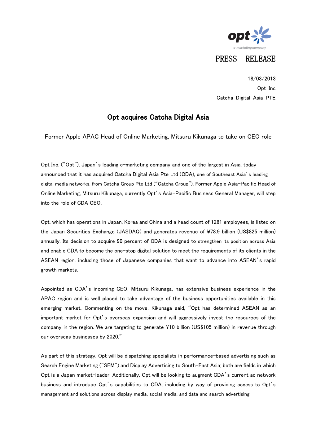 Press Release