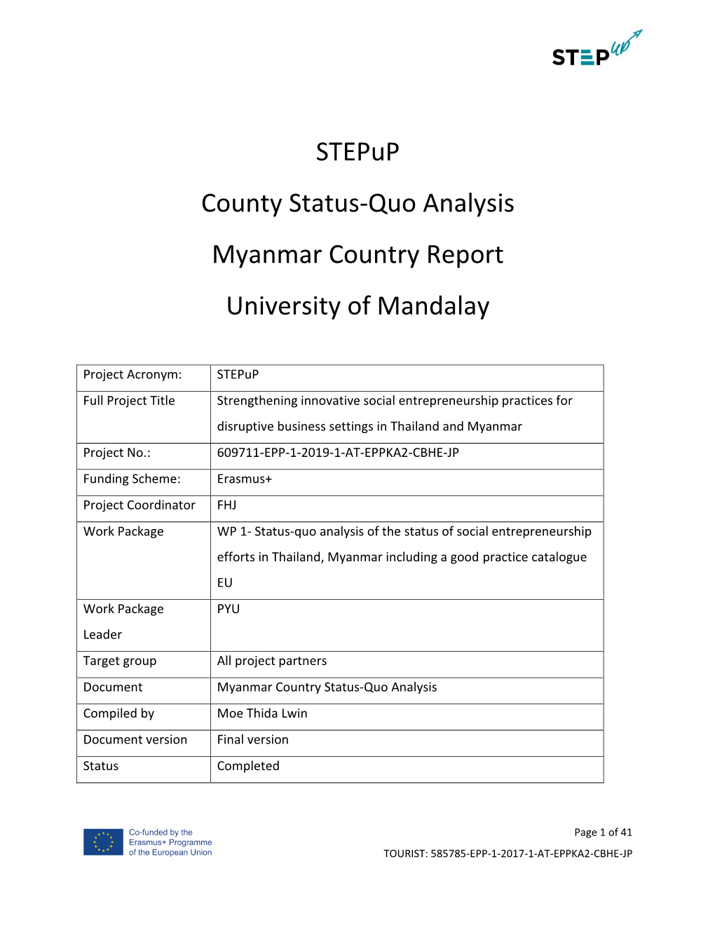 Stepup Myanmar Country Report FINAL