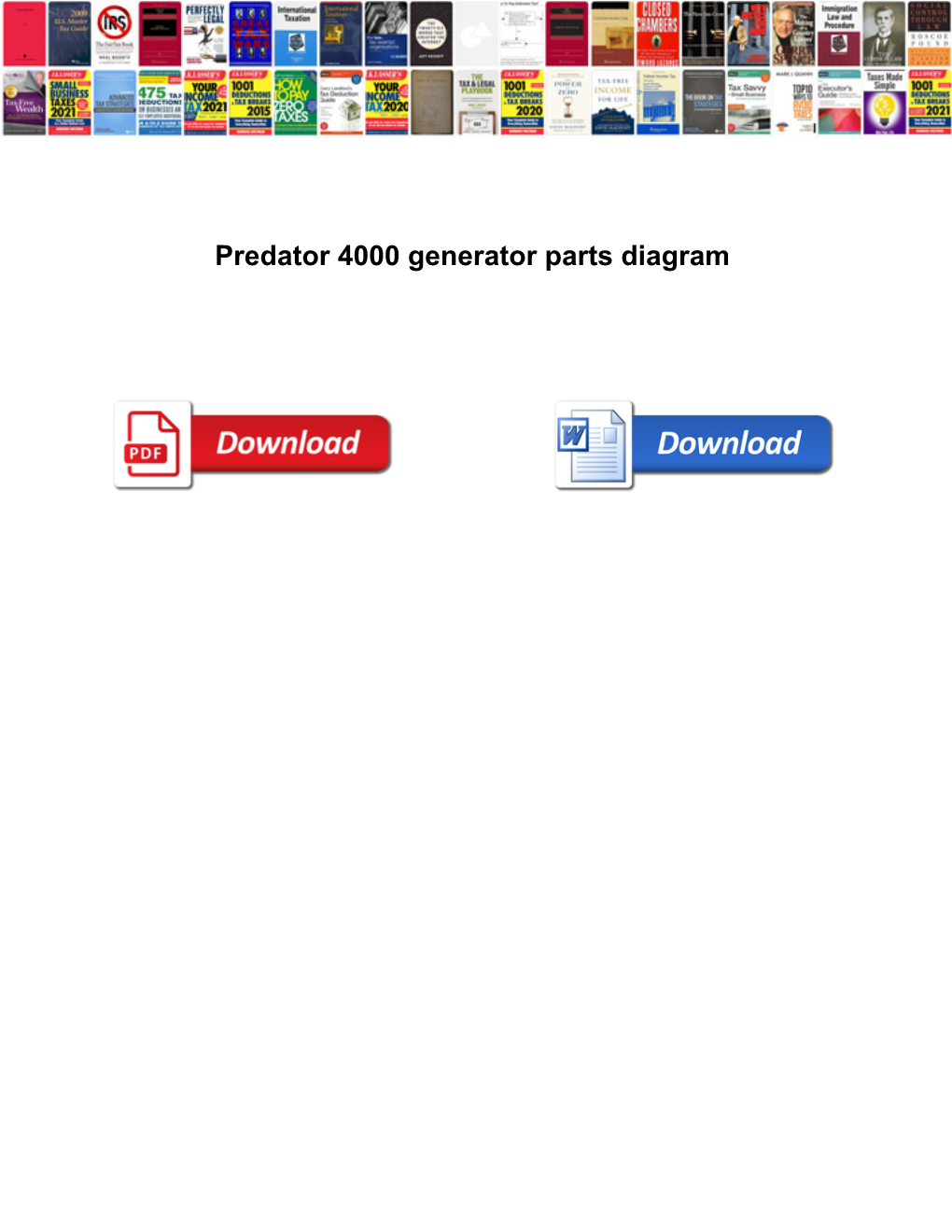 Predator 4000 Generator Parts Diagram