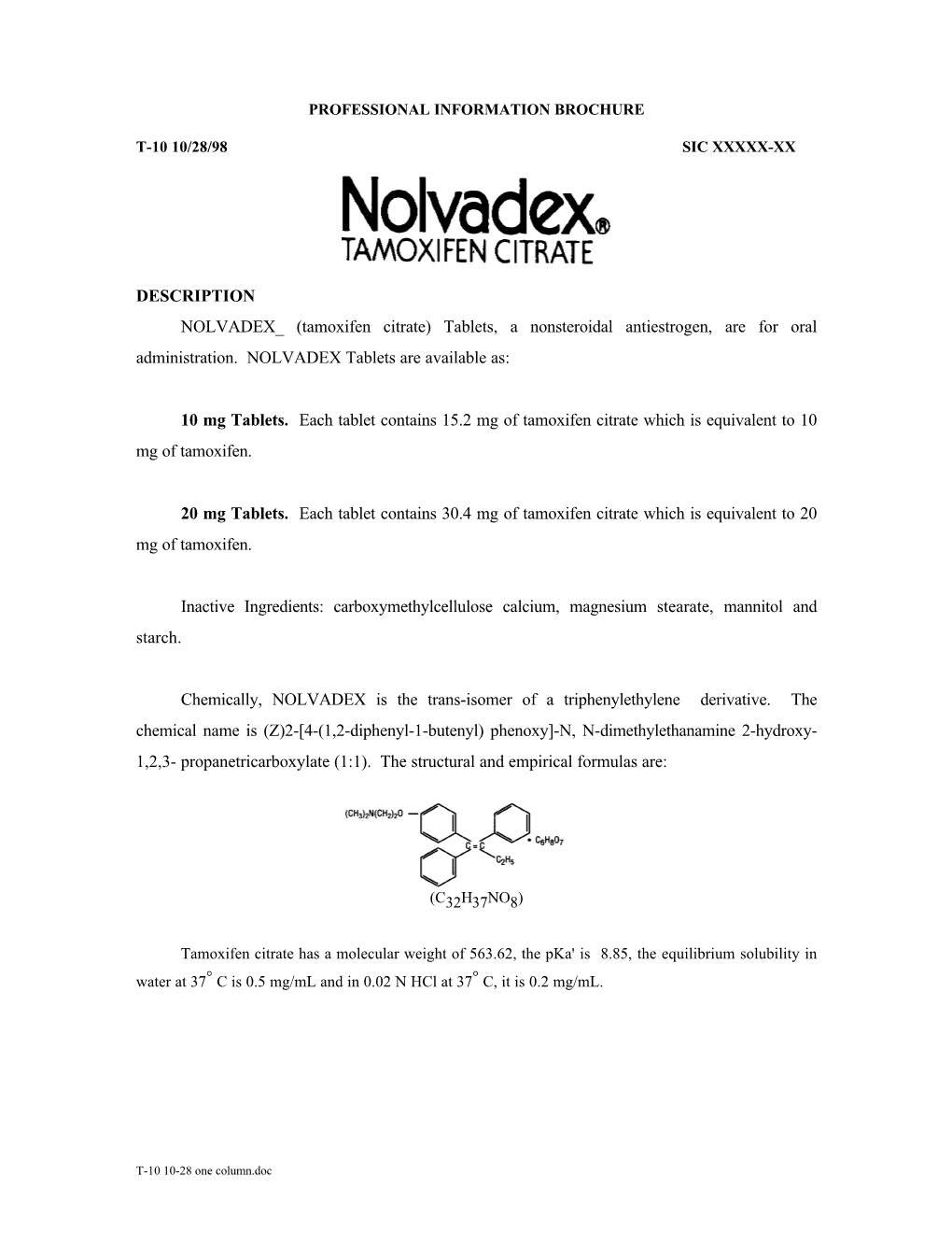 Nolvadex (Tamoxifen Citrate)