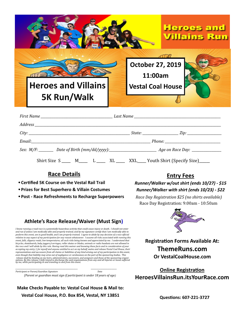 Heroes and Villains 5K Run/Walk