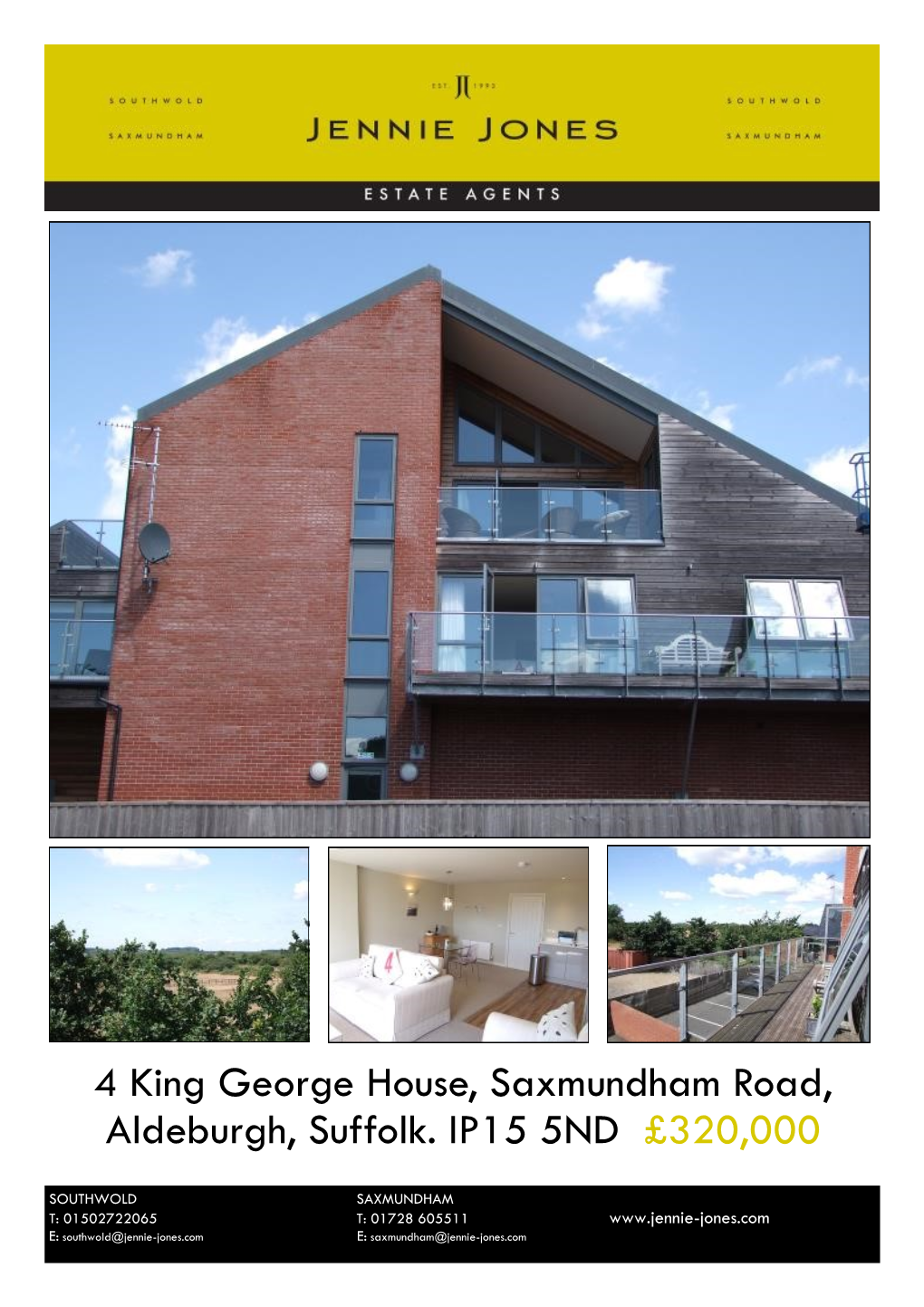4 King George House, Saxmundham Road, Aldeburgh, Suffolk. IP15 5ND £320,000